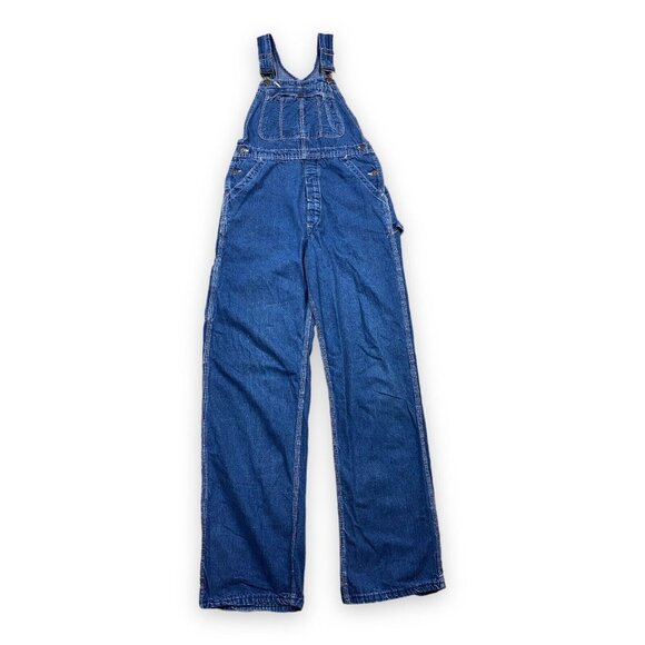 Vtg 70s 80s Gap Faded Denim Dk Blue Jean Overalls Straight...